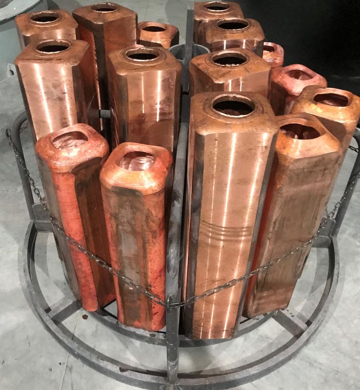 8mm Wall Copper Mould Tube Continuous Casting DHP Large Stiffness
